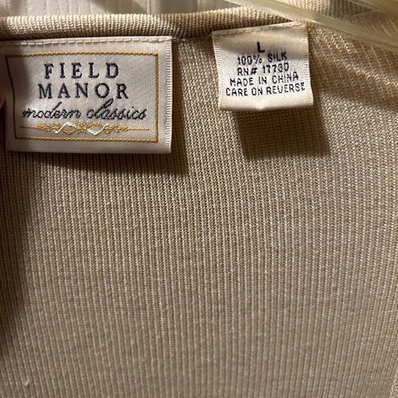 Vintage Field Manor silk cardigan, size LG - Picture 2 of 4